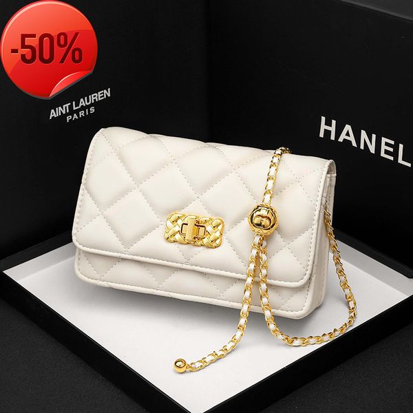

fashion luxury designer2022 summer new golden ball chain simple and foreign style easy to take one shoulder messenger small square bag fashi