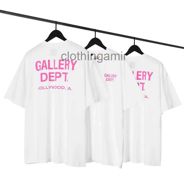 

designer t shirts 2022 gallerydept mens fashion american hip hop classic pink print short sleeve brand high street loose versatile men', White;black