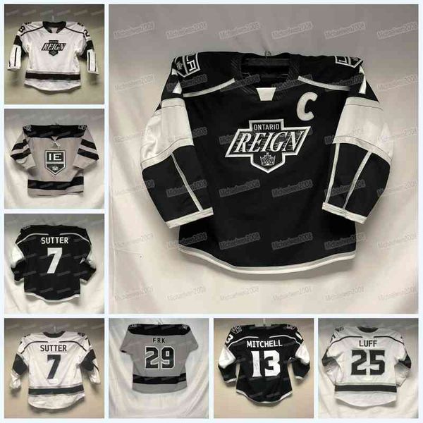 

ontario reign hockey jersey ahl t.j. tynan martin frk tyler madden vladimir tkachev sean durzi gabriel vilardi samuel fagemo brayden burke, Black