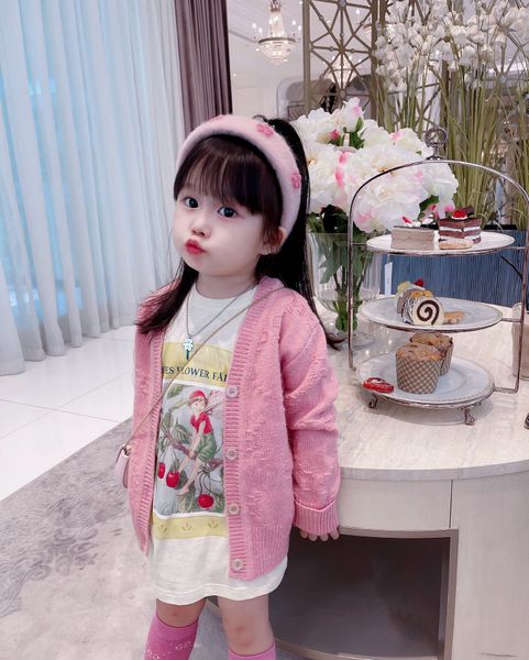 

autumn baby kids cardigans toddler girls knitted sweater jumper outwear children clothes girl knitwear jacket, Blue