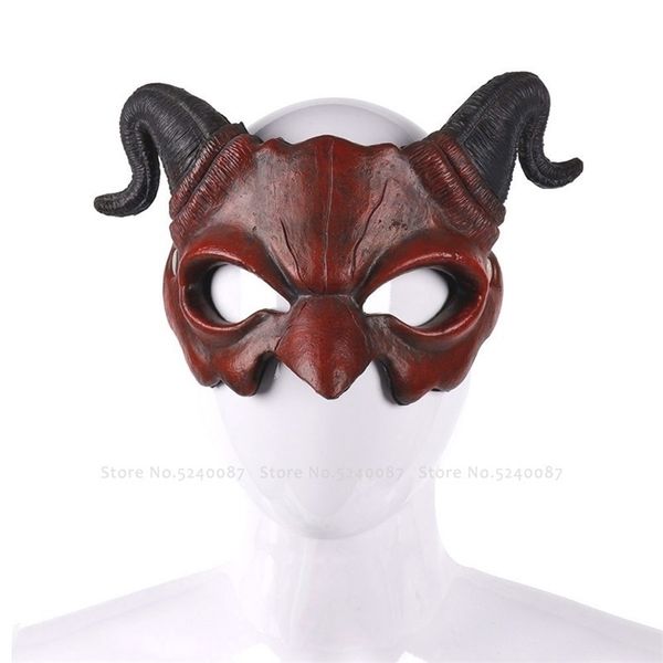 Средневековая мужчина Shofar Demon Mask British Style Carnival Party Stage Perform