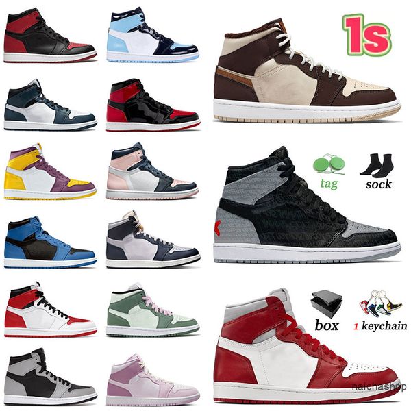 

jumpman 1 basketballs shoes sports cream dark chocolate university blue women bred patent 1s sneakers mid armory navy rebellionaire