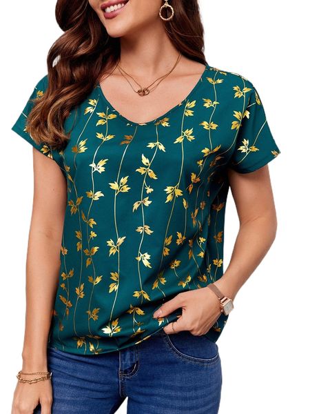 

emery rose gold p.lants print b.atwing s.leeve b.louse n5ln#, White
