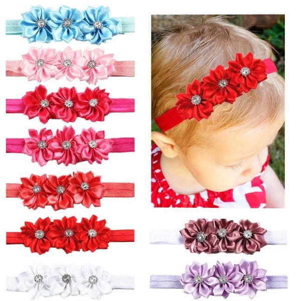 

2022 creative baby hair band children's newborn flower headband kids girls ins headwrap jewelry gifts infant colorful hair ribbon acces, Slivery;white