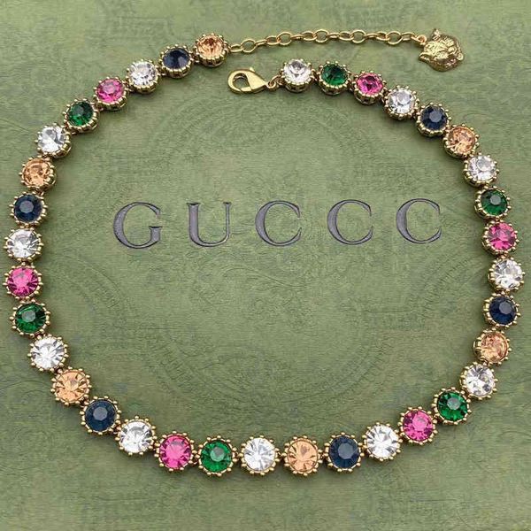 

factory outlet shuangg new fashion color diamond versatile necklace, Silver