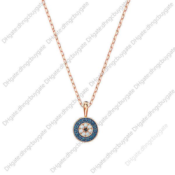 

devil's eye crystal necklace, Silver