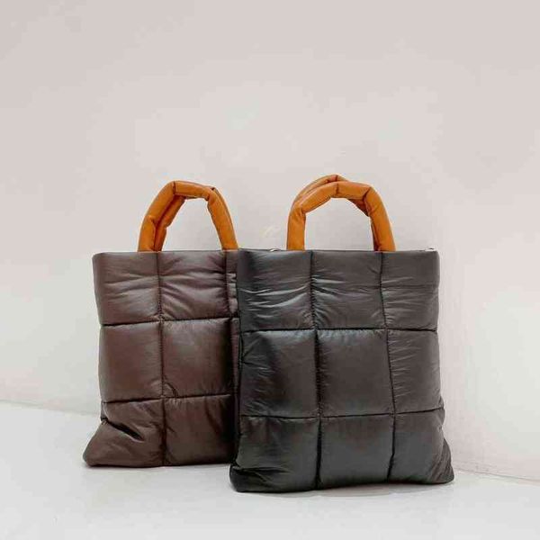 

evening bags fashion quilted tote women handbags designer cotton padded crossbody for winter down space purse ladies shoulder bag 220507