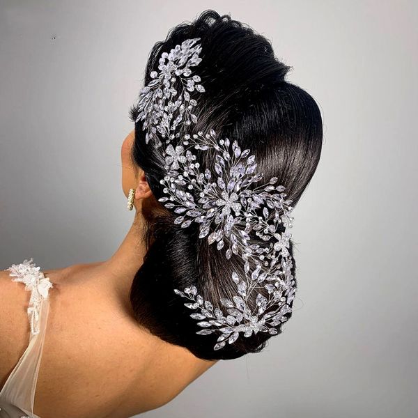 

very recommend bridal big hair sticks tiaras headpieces for wedding jewelery birthday party headdress crown accessories wedding jewels bride, Silver