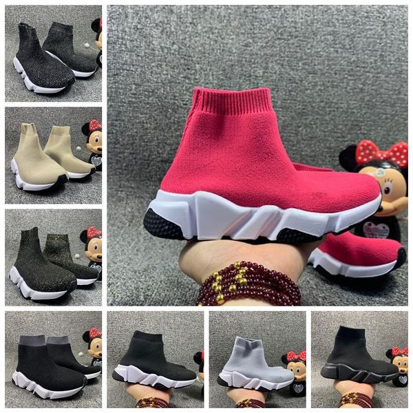

2023infants boys designer big popular sock shoes for girls socks youth basketball trainers teenage light comfortable running, Black
