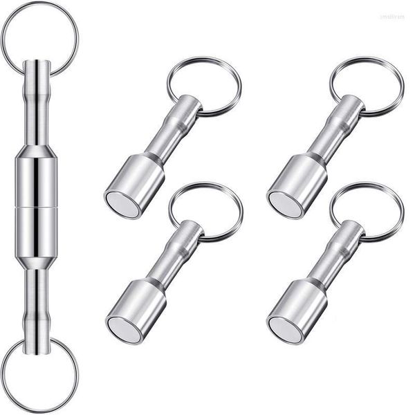 Keychains 6 peças ímã de metal Keychain Pocket Keyring Polícia com jóias de anel dividido Teste Smal22