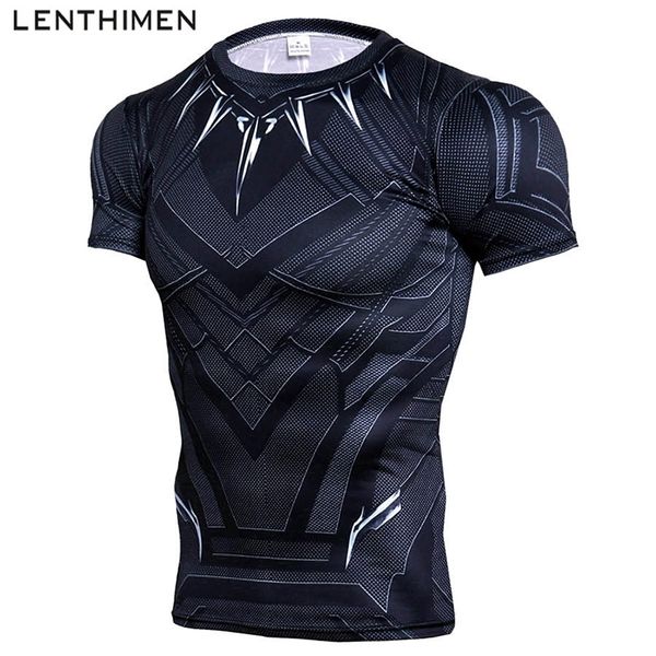 Homens Camiseta Ginásio Rashguard Fitness Black Spider Roupas Bodybuilding Calças Sportswear Compressão Camisa Esportiva Homem 220615