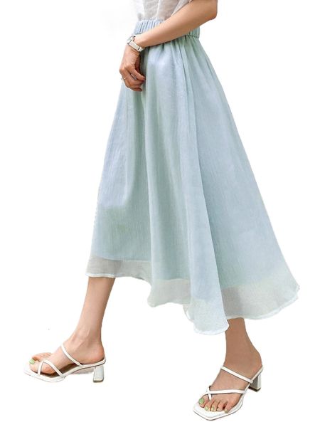 

dazy paperbag waist mesh skirt 530b#, Black