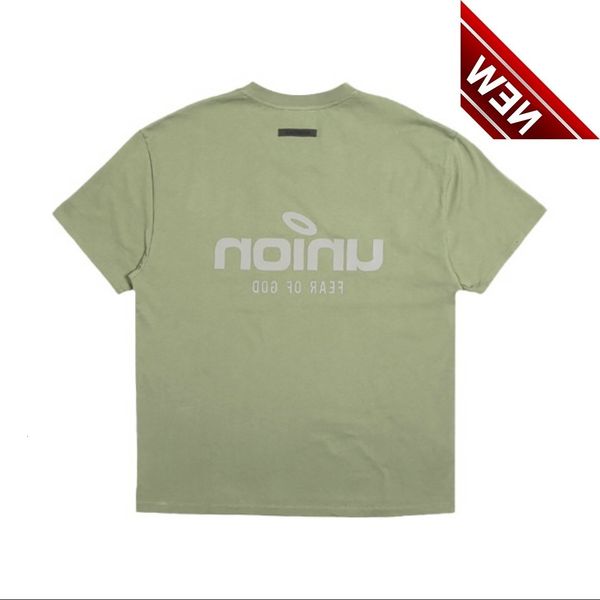 

bear of god essentials multi thread co branded short sleeve printed letter loose fog men's and women's t-shirt fashion, White;black