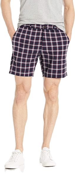

men's 7" inseam comfort stretch linen cotton short k4gz#, White;black