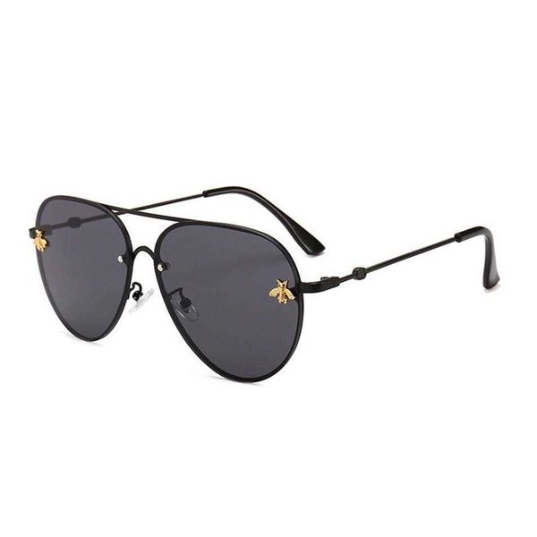 

design 2022 brand sunglasses women men designer good quality fashion metal oversized sun glasses vintage female male uv400183w, White;black