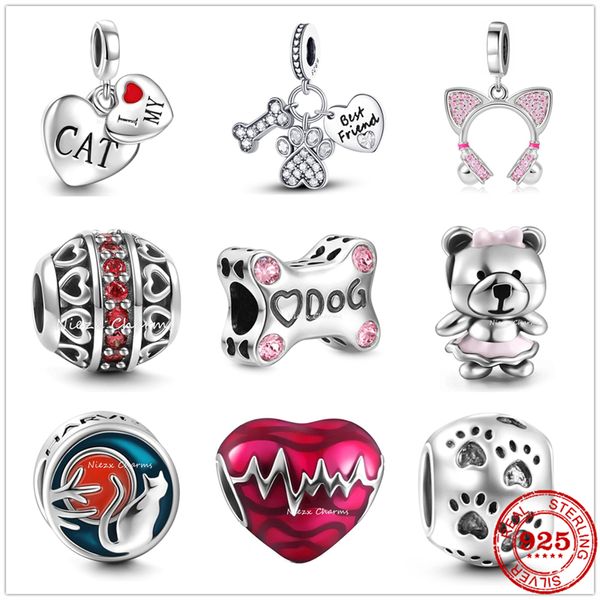 925 STERLING Gümüş Dungle Charm Kadınlar A-Z Mektup Boncuklar 3 Serisi Alfabe Boncukları Boncuk Fit Pandora Charms Bilezik Diy Takı Aksesuarları