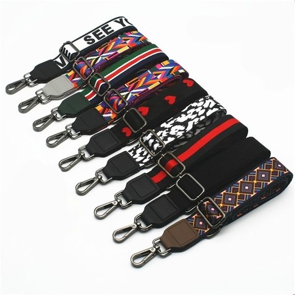 

fashion nylon bag strap woman colored straps for crossbody messenger shoulder bag accessories adjustable belts straps 220610, Black
