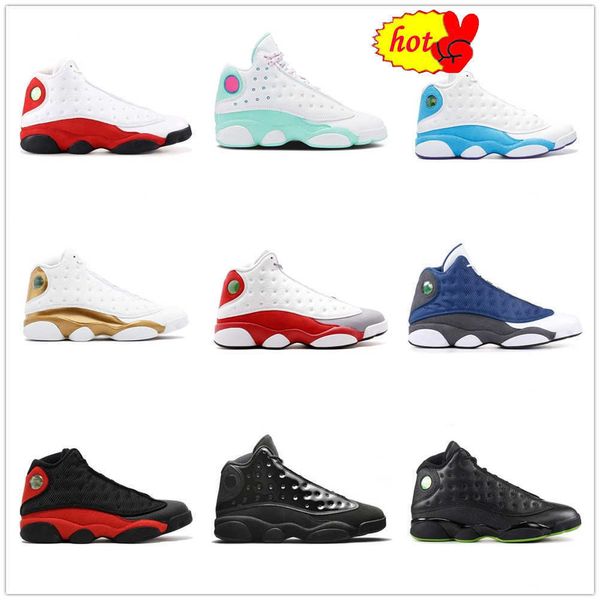 

new aurora green playground flint 13s jumpman 13 men women basketball shoes bred luky green cap and gown sport sneakers nb, Black