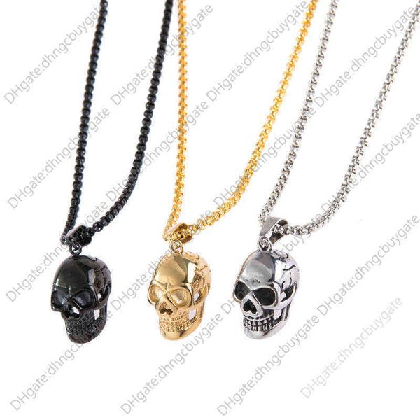 

punk necklace men's non mainstream personality skull fashion accessories, Silver