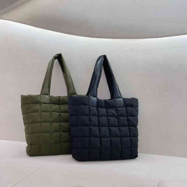 

evening bags fashion cotton pad women shoulder designer large quilting tote brands lingge down space for handbag shopper 220507