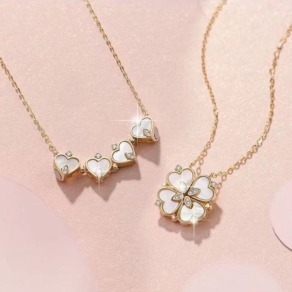 

stainless steel clover pendant necklace for women gift, Silver