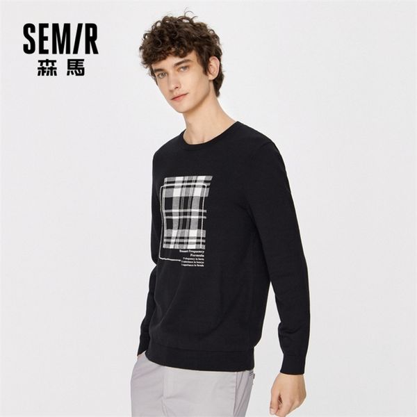 

sweater men 2020 winter new loose o neck pullover casual cotton sweater for man lj200919, White;black