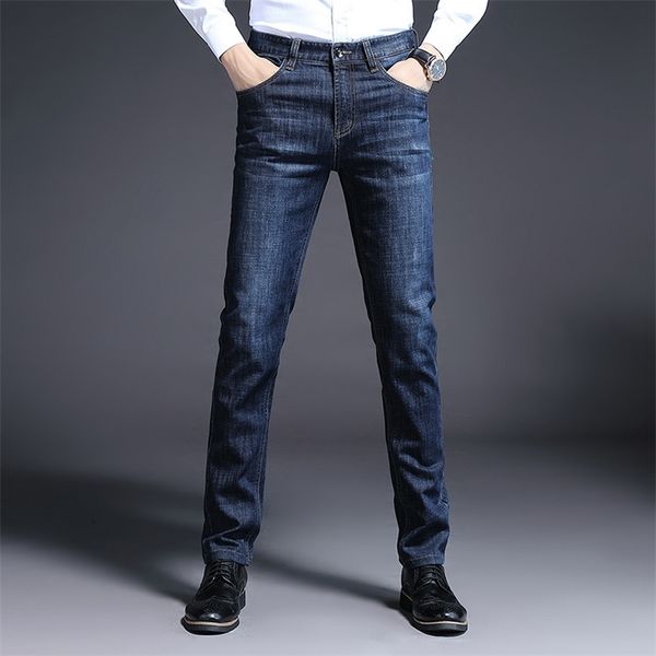 

jeans men fashion slim fit men's denim pants casual mens jeans homme trousers skinny jeans men straight black blue denim pants 201128