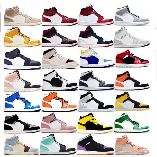 

basketball shoes shoe 1s qinmin123 man woman mens sneakers mid 1 light smoke grey pink quartz obsidian orange sanded purple grey signal blue