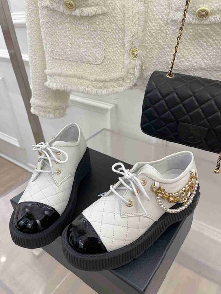 

2022 wholesale famous brand women's designer ankle boot casual fashion vintage chain platform shoes for women girl paris classic luxury, Black