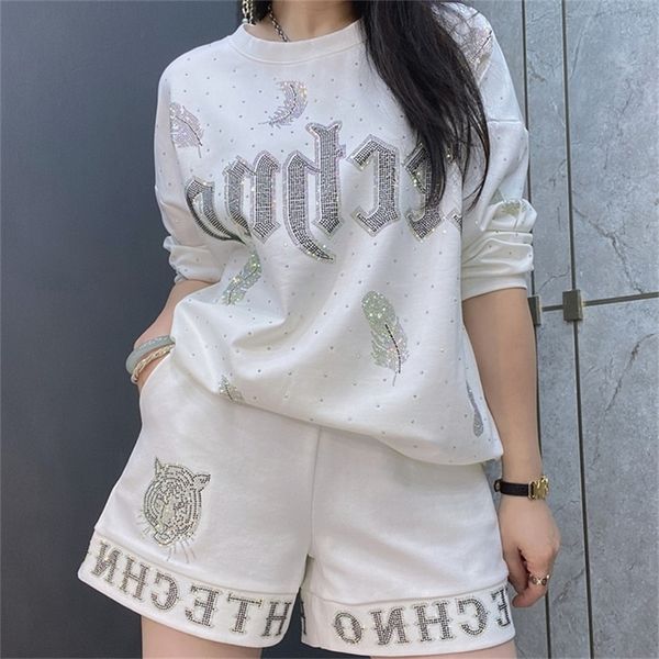 

sparkly hem short design trousers for spring summer elastic waist shorts women solid color pants 220419, White;black