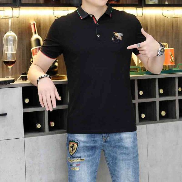 

men's t-shirts youth polo silk shirt with half sleeves yxhy, White;black