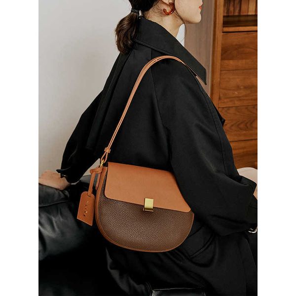 

summer new bags single shoulder messenger leather armpit contrast texture women's bag versatile bags