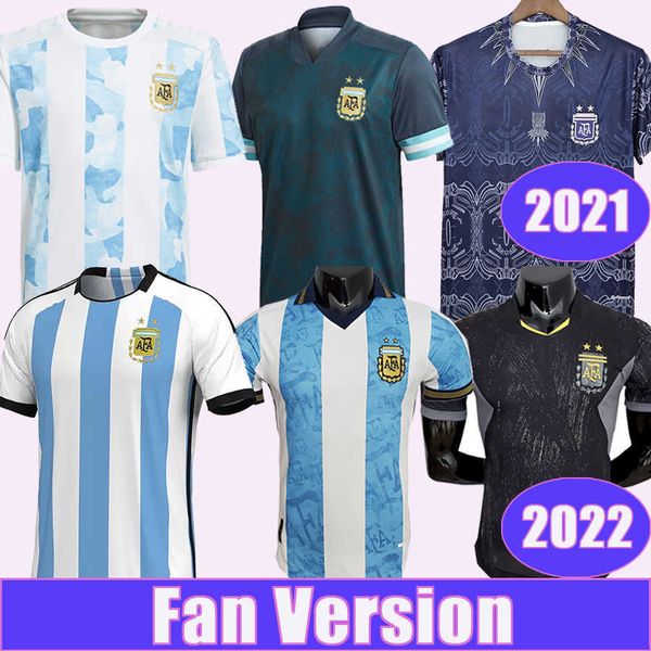 

2021 2022 argentina national team di maria higuain mens soccer jerseys dybala home away special edition football shirts aguero short sleeve, Black;yellow