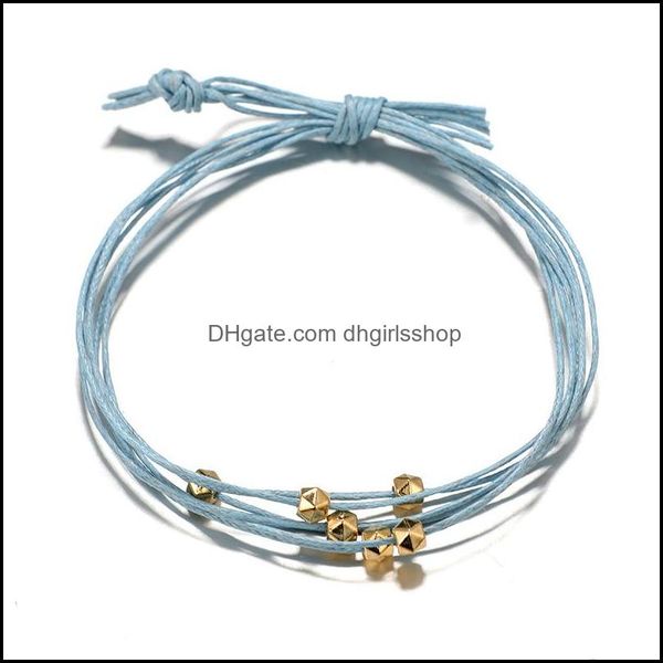 

charm bracelets jewelry qimoshi 4 piece st beaded polygonal metallic color bracelet female - adjustable cha dht4r, Golden;silver