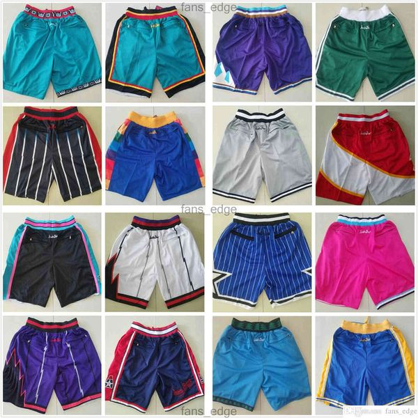 

all team basketball just don shorts sport short hip pop pant with pocket zipper sweatpants running wear men stitched size s-xxl, Black
