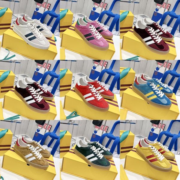 

designer luxury casual shoes embroidery design men women gazelle sneaker retro sneakers fluff upper rubber sole comfortable trainers size 35