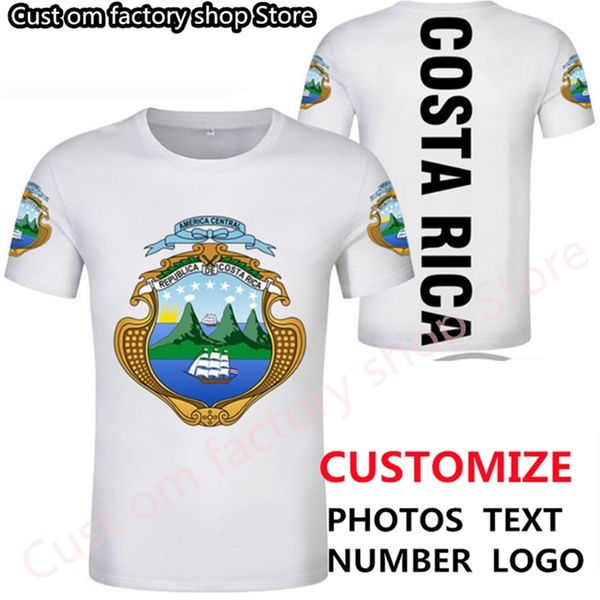 Costa rica camiseta diy grátis personalizado nomes norma masculino homem corker Fashion lose o pescoço de verão roupas masculas 220616