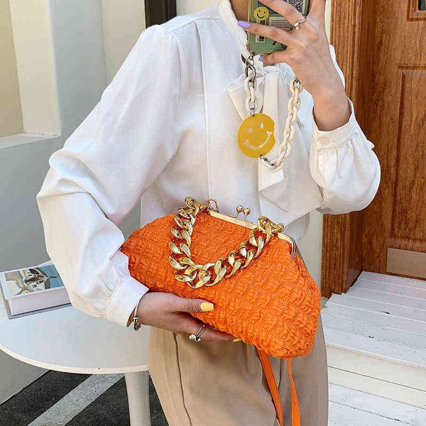 

evening bag fashion 2022 women's shoulder sachet simple cloud underarm popular chain messenger 0719
