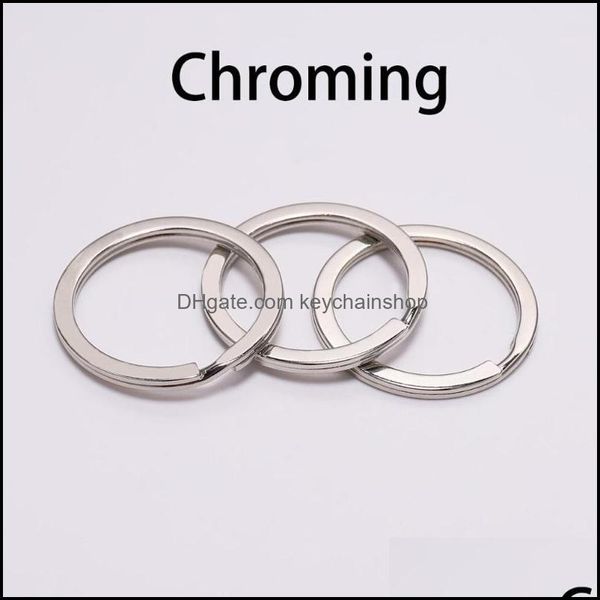 

keychains fashion accessories 10pcs 25 28 30mm round keyring split ring key for chain keychain gold plated clasp findings di dhqy4, Silver