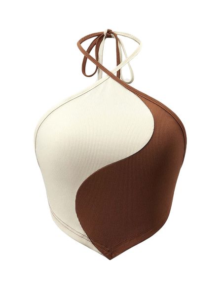 

two tone backless knot bandana halter n5ns#, White
