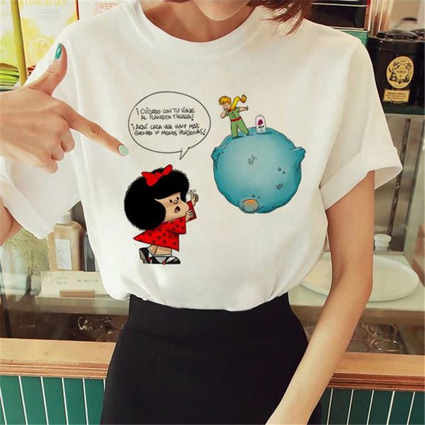 

arrival the little prince printed t shirt round neck short sleeve female harajuku ladies tshirts casual women, White