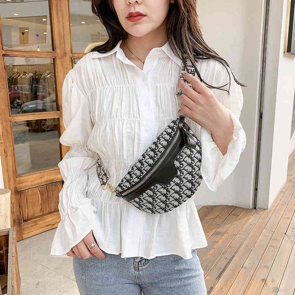 

purse spring and summer new chest bag signature embroidery jacquard waist messenger bag style single shoulder
