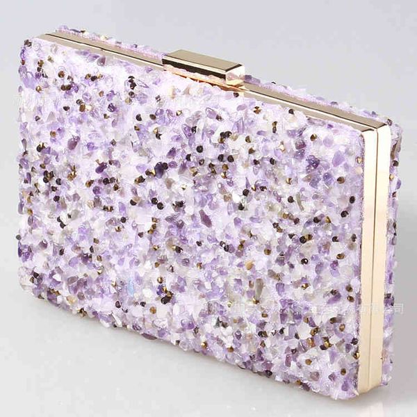 Neue Fashion Stone Dinner Bag Diamond Ladi Drs Partytasche Weiße Clutch Mini Abendhandtaschen