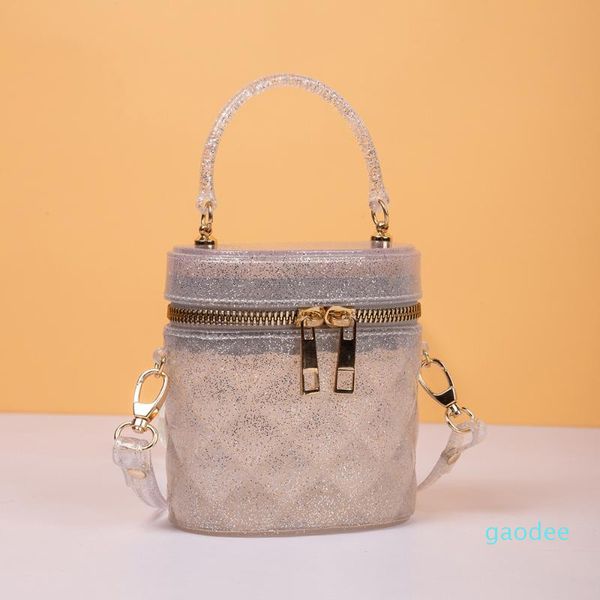 Sacos de noite Barrel Forma Crossbody Bag Mulheres Messenger Ombro Brilhando Ouro Prata Tote Bolsas Carteira Para Maquiagem