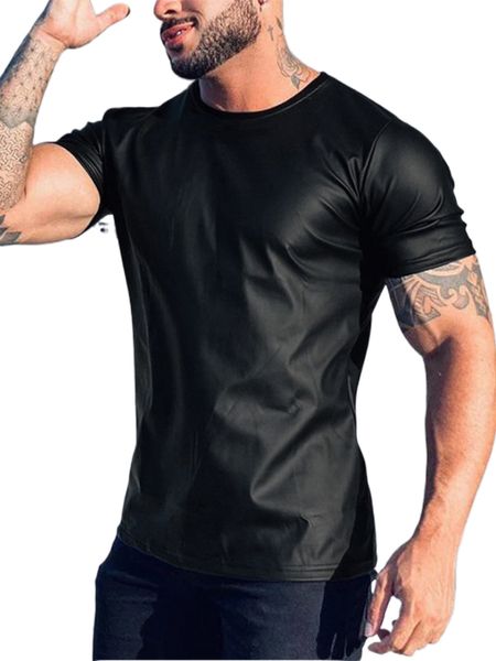 

men solid round neck tee c4lg#, White;black