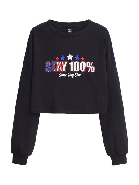 

x the parallel take slogan graphic drop shoulder sweatshirt d2sg#, Black