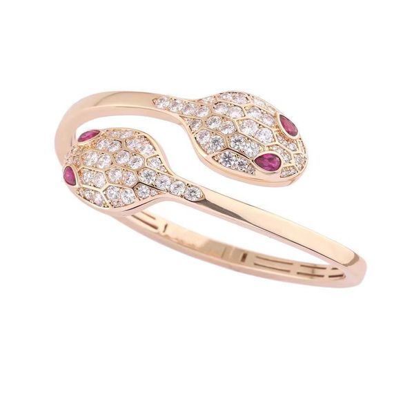 

mens bracelets designer jewelry women bangle creative fashion lovely double headed snake design jewellery green and red eye white diamonds b, Black