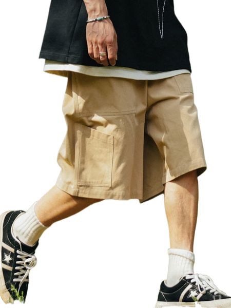 

men slant pocket wide leg shorts x5tj#, White;black