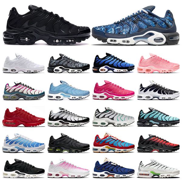 

tn running shoes men sneakers black white hyper blue graphic prints oreo mint green pink prim teal volt sports women trainers size 36-46