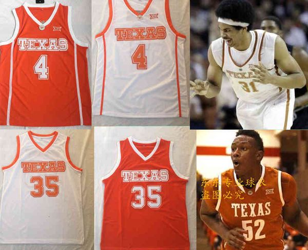 

#4 basketball mens texas longhorns mohamed bamba mo jersey orange 35 durant stitched college basketball jerseys size s-2xl, Black